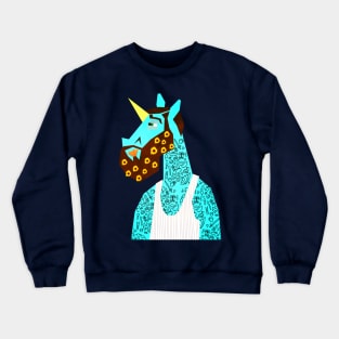 Flower Power Beard Unicorn Crewneck Sweatshirt